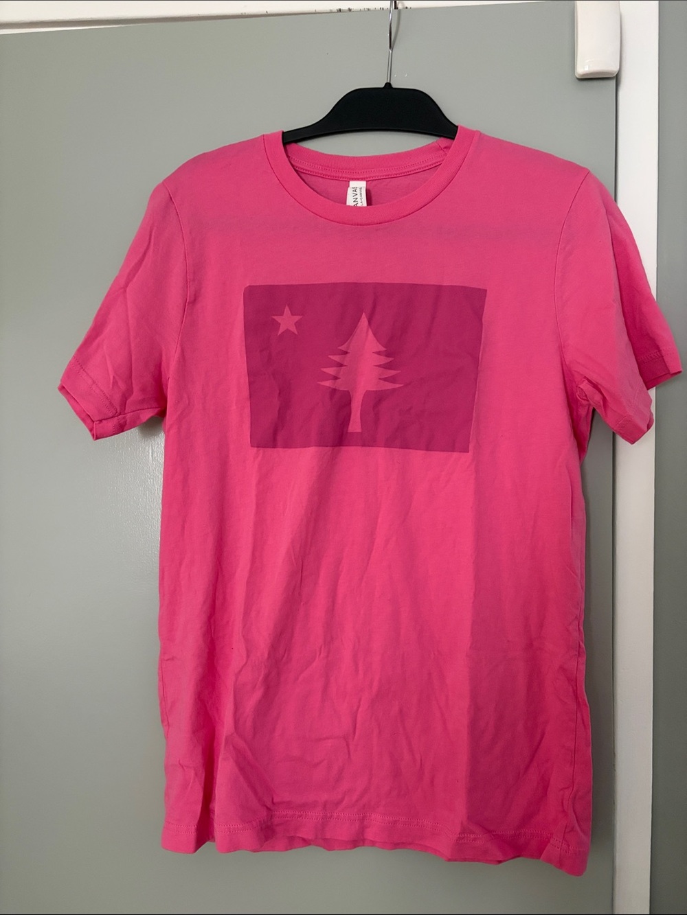 Original Maine - Pink Graphic women's T-Shirt. Canvas. Size medium. 100% cotton.